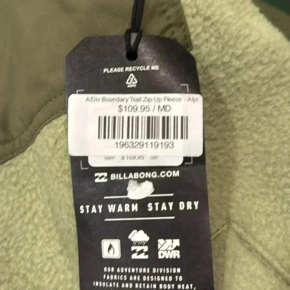 Billabong A/Div Trail Zip-Up Fleece - Alpine - Sizes S, M & XL - Picture 4 of 4